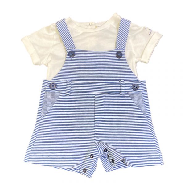 Fay - Salopette bianca e blu per neonato
