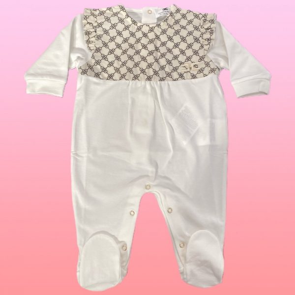 Elisabetta Franchi - Tutina neonata bianco latte per neonata