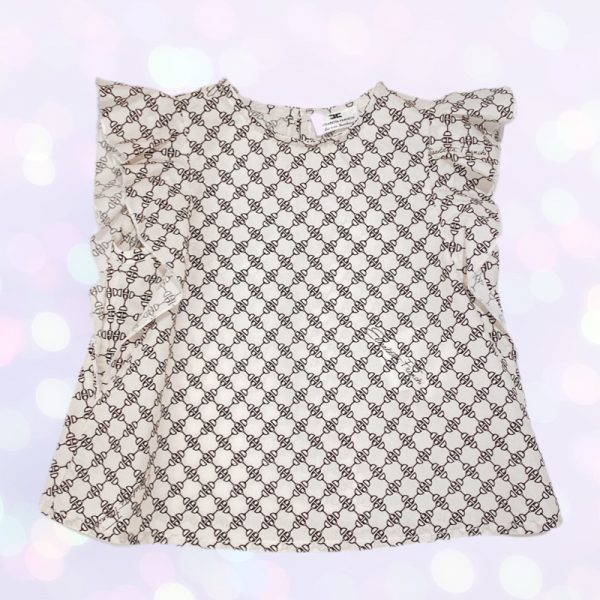 Elisabetta Franchi - Blusa con rouche nera per neonata