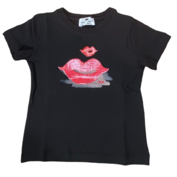 Elisabetta Franchi - T-shirt in cotone nera per neonata