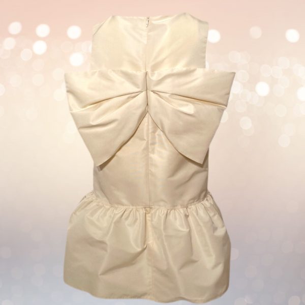 Elisabetta Franchi - Abito con fiocco bianco latte bimba