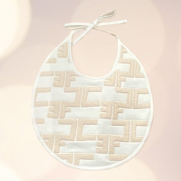 Elisabetta Franchi - Bavetta con logo panna per neonata