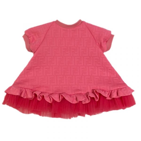 Fendi - Abito logo fuxia bubble per neonata