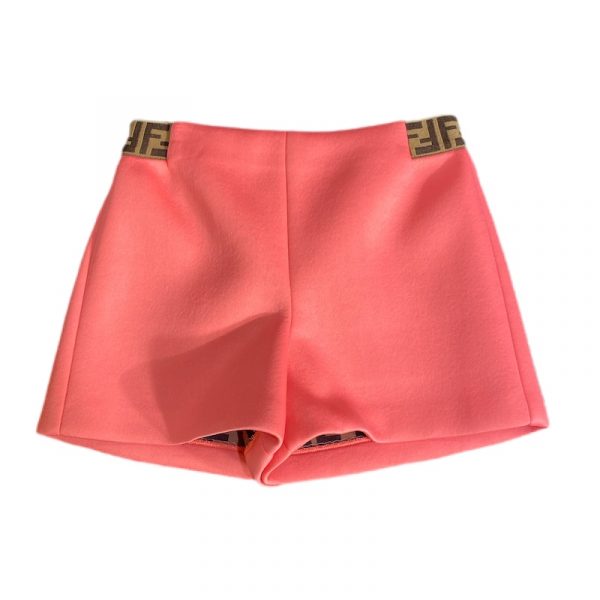Fendi - Short con logo fuxia bubble per neonata