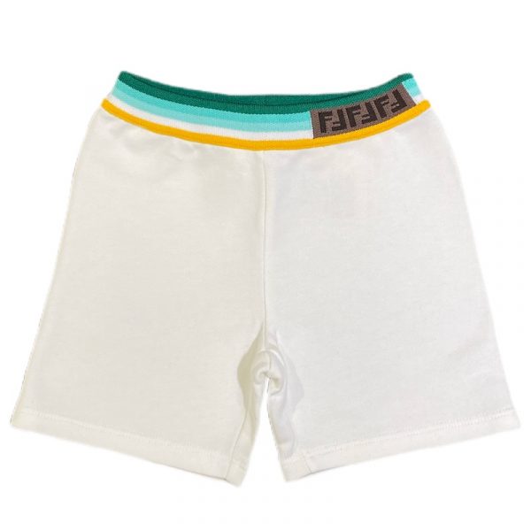 Fendi- Short in felpa bianco per neonato