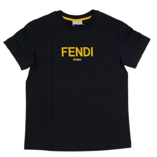 Fendi - T-shirt con logo black bianca bimba