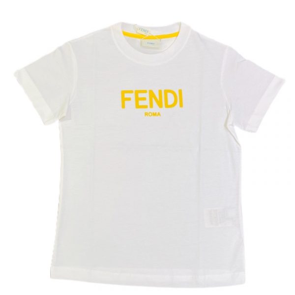Fendi - T-shirt con logo bianca bimbi