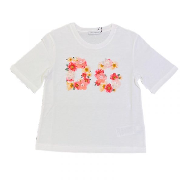 Dolce & Gabbana - T-shirt in cotone bianca per neonata