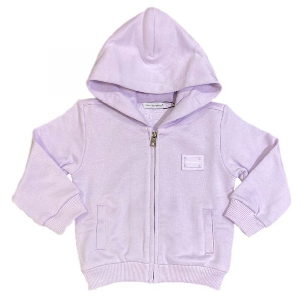 Dolce & Gabbana - Felpa in cotone lavanda per neonata