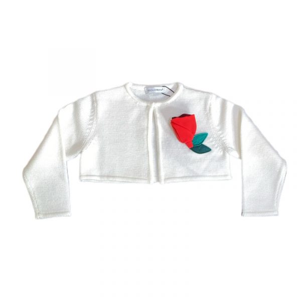 Dolce & Gabbana - Maglia aperta bianca per neonata