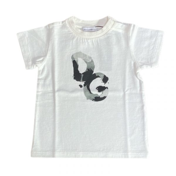 Dolce & Gabbana - T-shirt in cotone bianca per neonato