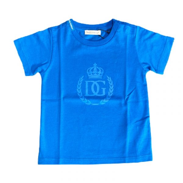 Dolce & Gabbana - T-shirt in cotone azzurra per neonato