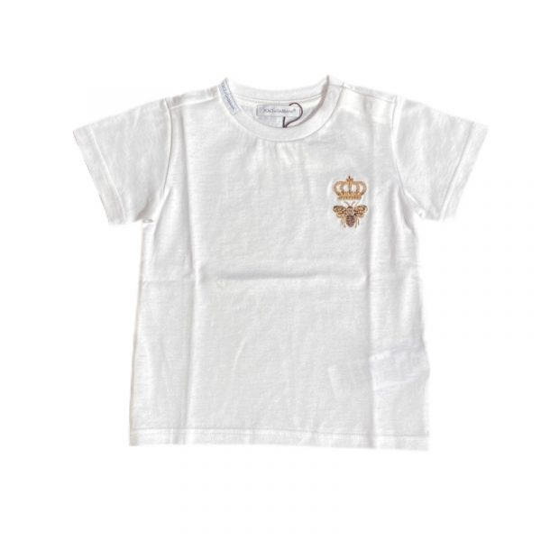 Dolce & Gabbana - T-shirt in cotone bianca per neonato