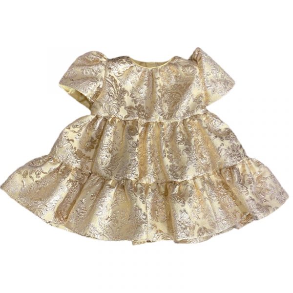 Dolce & Gabbana - Abito broccato oro per neonata