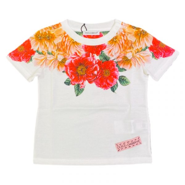Dolce & Gabbana - T-shirt in cotone bianca per neonata
