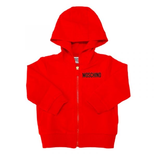 Moschino - Felpa con cappuccio rossa per neonato