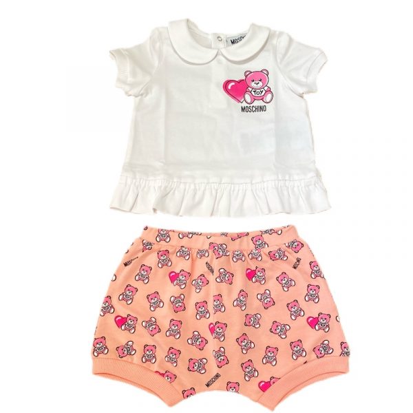 Moschino - Completo due pezzi in cotone per neonata