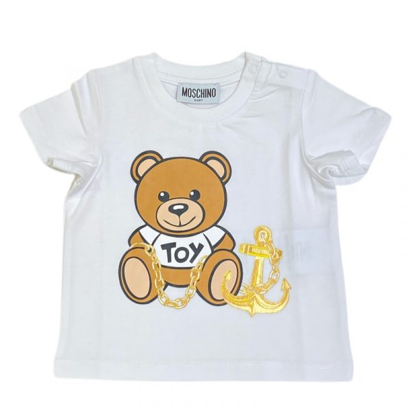 Moschino - T-shirt manica corta bianca per neonata