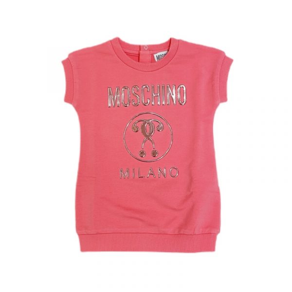 Moschino - Abito manica corta fuxia bubble bimba