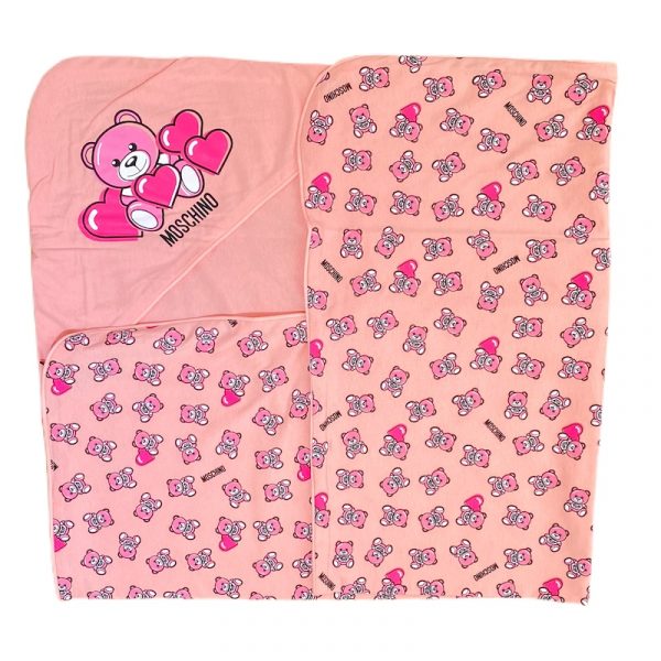 Moschino - Coperta con orsetti rosa bubble per neonata