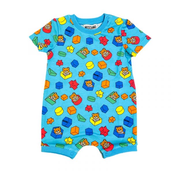 Moschino - Pagliaccetto manica corta multicolor per neonato