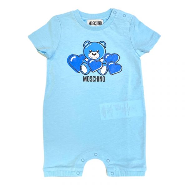 Moschino - Pagliaccetto con cuori cielo per neonato