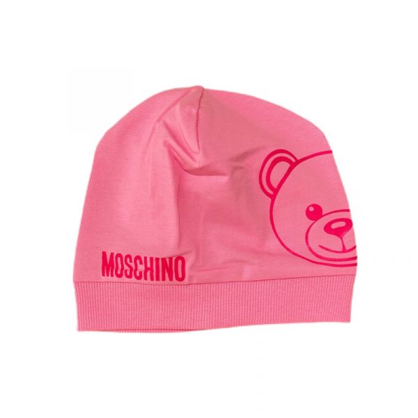 Moschino - Cappello in jersey rosa bubble per neonata