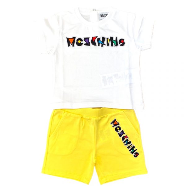 Moschino - T-shirt e short bianchi bimbo