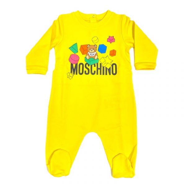 Moschino - Tutina manica lunga gialla per neonato