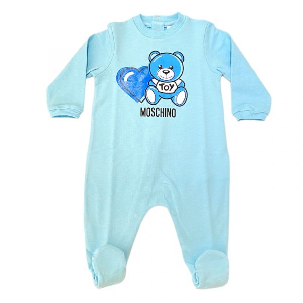 Moschino - Tutina manica lunga cielo per neonato