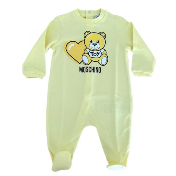 Moschino - Tutina manica lunga gialla per neonato