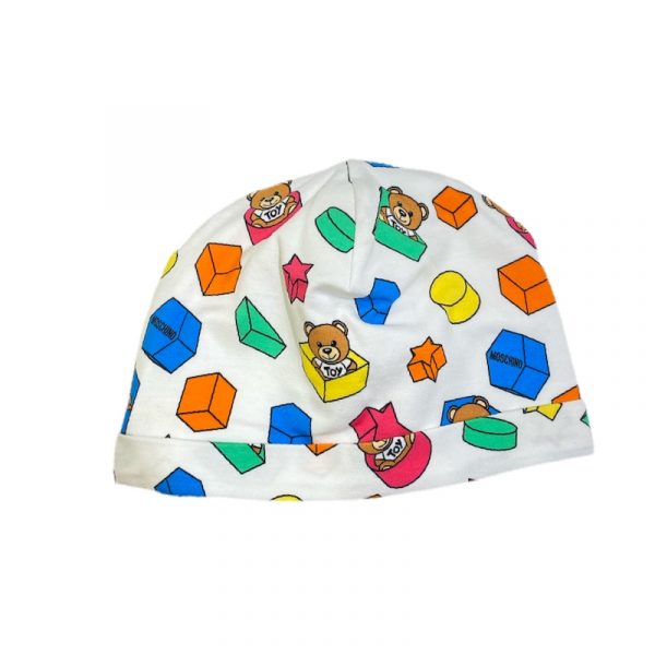 Moschino - Cappello in cotone multicolor per neonato