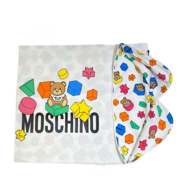 Moschino - Coperta in cotone multicolor per neonati