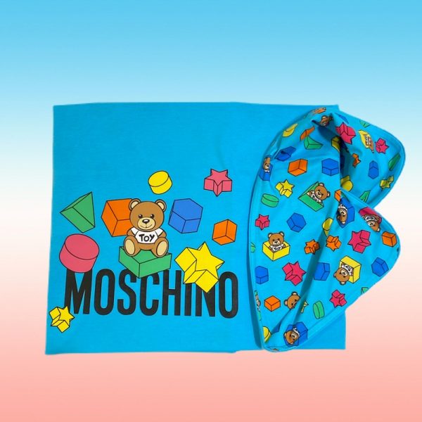 Moschino - Coperta in cotone multicolor per neonato