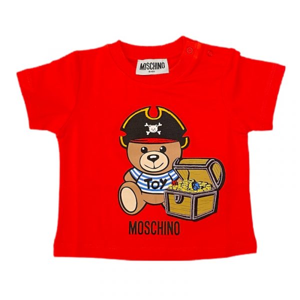 Moschino - T-shirt manica corta rossa per neonato