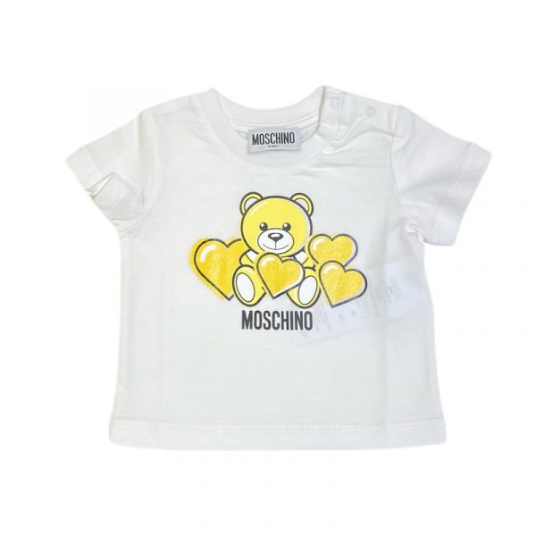 Moschino - T-shirt manica corta bianca per neonata