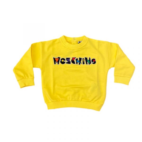 Moschino - Felpa in cotone gialla per neonato