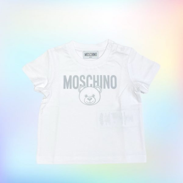 Moschino - T shirt manica corta bianca per neonata
