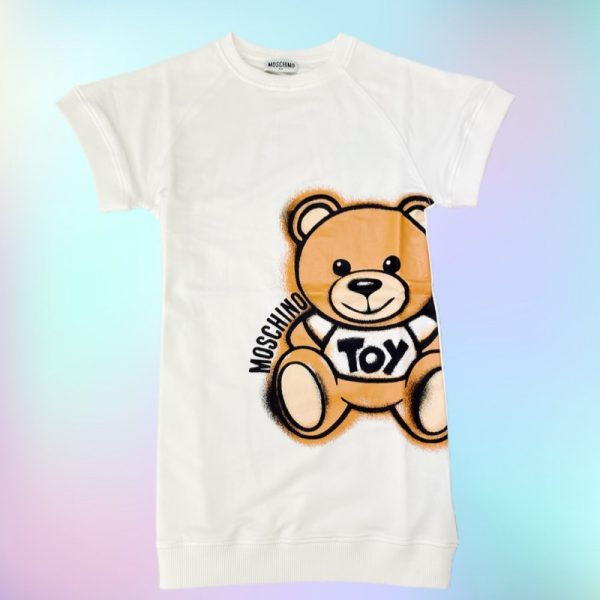Moschino - Abito in felpa bianco bimba