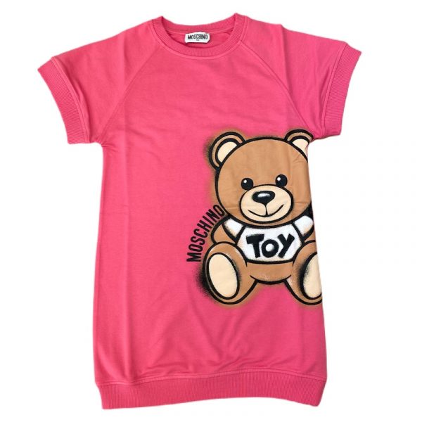 Moschino - Abito in felpa fucsia bimba
