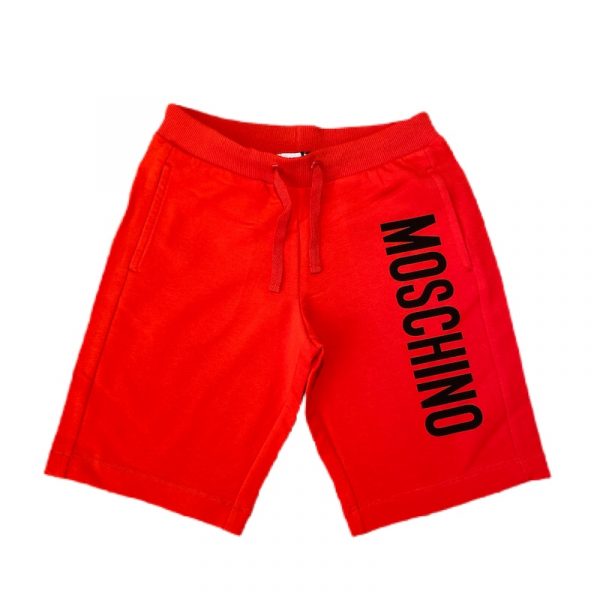 Moschino - Bermuda in jersey rosso bimbo