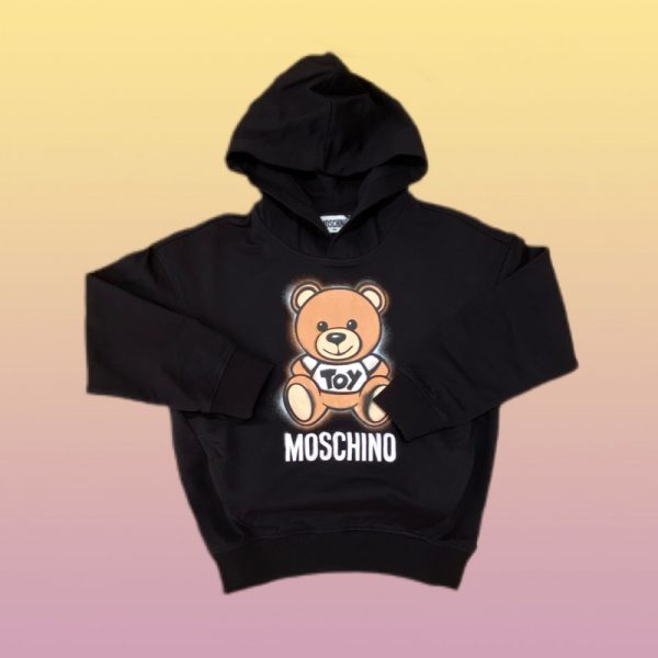 Moschino - Felpa con cappuccio nera bimbi