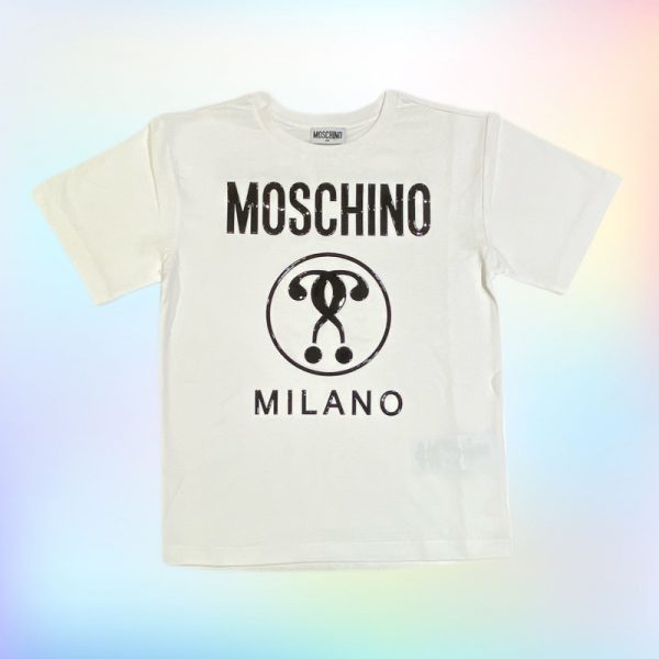 Moschino - T shirt manica corta bianca da bimba