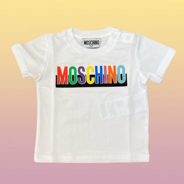 Moschino - T-shirt manica corta bianca bimba