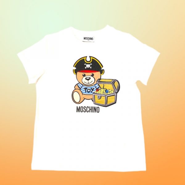 Moschino - T-shirt con pirata bianca bimbo