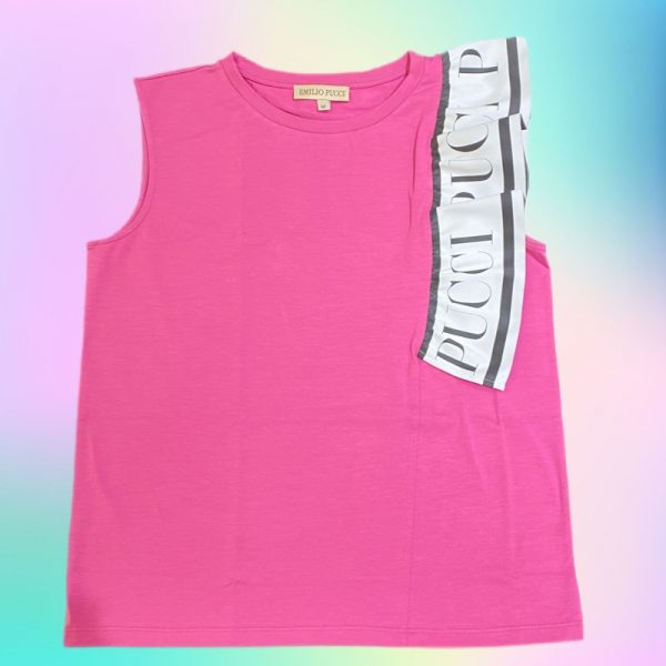 Emilio Pucci - T-shirt smanicata fucsia bimba