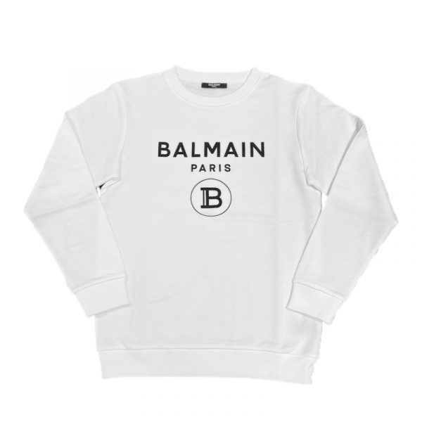 Balmain - Felpa bianca bimba