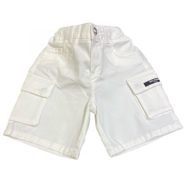 Balmain - Bermuda cotone bianco per neonato