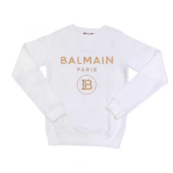 Balmain - Felpa manica lunga gold white bimba