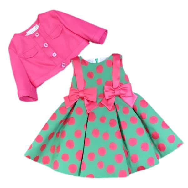Colorichiari - Abito - Verde-fucsia per neonata